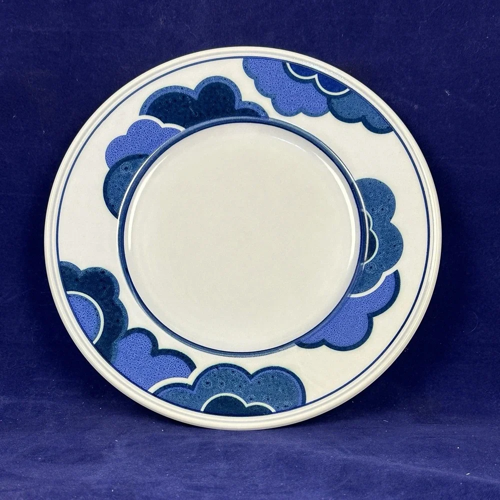 Villeroy & Boch Mettlach Blue Cloud Salad Plate Germany Vitro Pozellan Floral